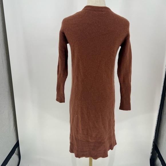 Halogen Cashmere Blend Open Front Cardigan Long Line Burnt Orange Sweater - Picture 4 of 6